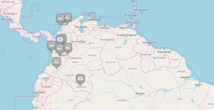 Carte interactive de la colombie