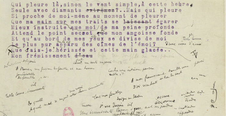  Fonds Paul Valéry. A OEUVRES. I POÉSIE. IV-VI La Jeune Parque. IV États successifs du poème. 