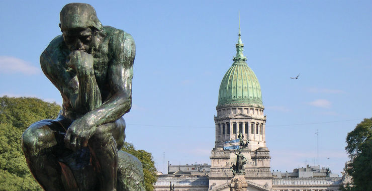 Réplique du Penseur de Rodin, Plaza del Congreso, Buenos Aires