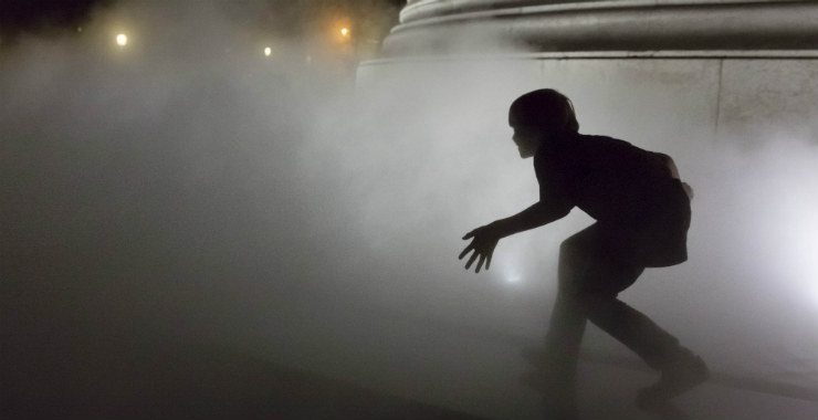 Brouillard place de la République © Marc Verhille / Mairie de Paris