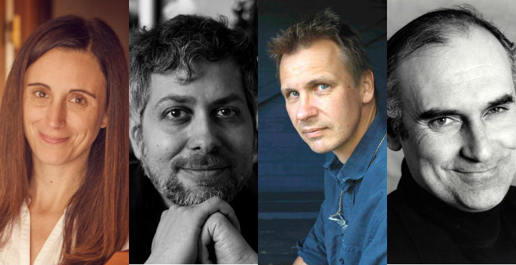 Les 4 auteurs sélectionnés pour les Mordus du Polar : Beatriz Ortes, Eric Senabre, Jakob Wegellius et Michel Honaker