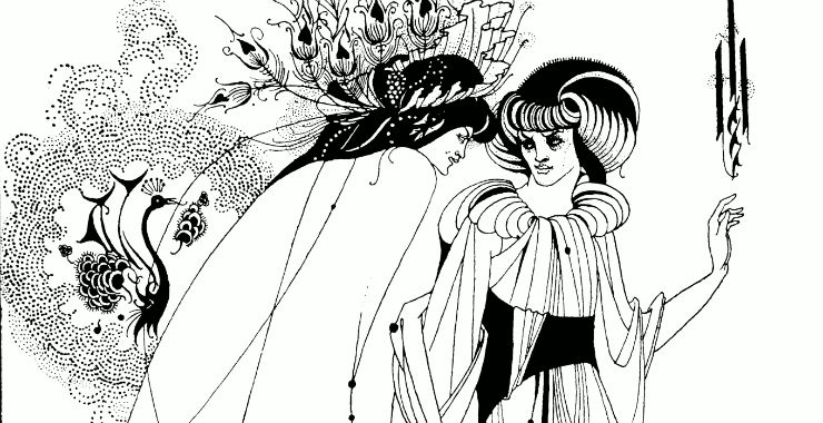 "The Peacock Skirt", illustration d'Aubrey Beardsley pour la pièce "Salomé" d'Oscar Wilde (1892)