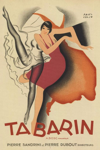 Tabarin – 1928 (affiche pour le Bal Tabarin, cabaret parisien). Illustration : Paul Colin (1892-1985)