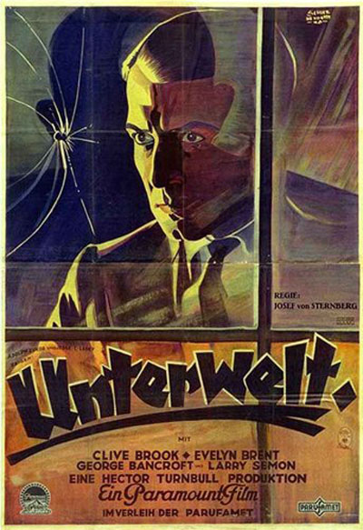 Les nuits de Chicago / Underworld – 1927 (affiche du film de Josef von Sternberg)