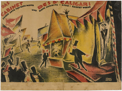 Le cabinet du Docteur Caligari / Das cabinett des Dr. Caligari  - 1920 (affiche du film de Robert Wiene). Illustration : Erich Ludwig Stahl (1882-1943), Otto Arpke (1886–1943)
