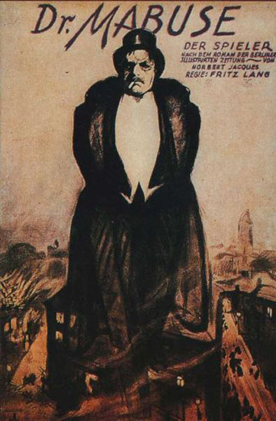 Le Docteur Mabuse / Dr. Mabuse, der Spieler  - 1922 (affiche du film de Fritz Lang). Illustration : Theo Matejko (1896-1946)