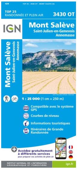 Mont Salève : Saint-Julien-en-Genevois, Annemasse | Institut national de l'information géographique et forestière (France). Cartographe