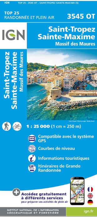 Saint-Tropez, Sainte-Maxime : Massif des Maures | Institut national de l'information géographique et forestière (France). Cartographe