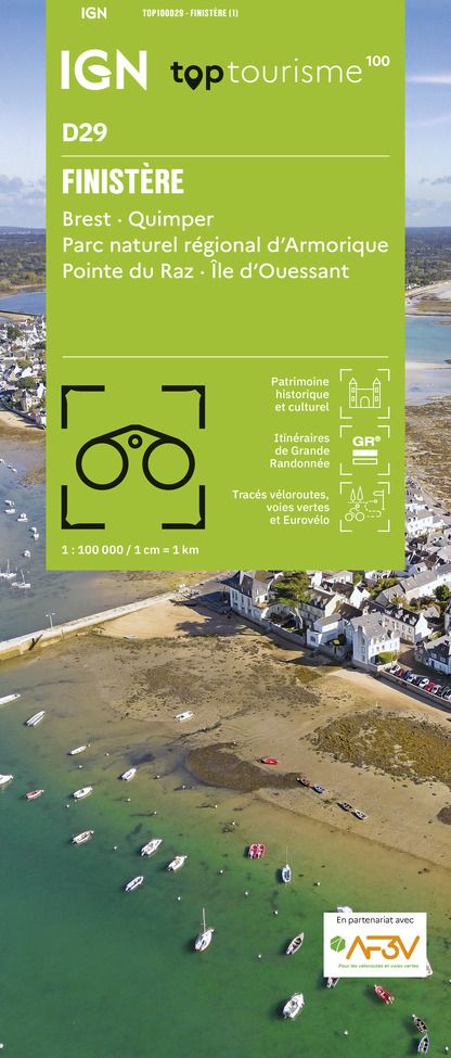 Finistère : Brest, Quimper, Parc naturel régional d'Armorique, pointe du Raz, île d'Ouessant | Institut national de l'information géographique et forestière (France). Cartographe