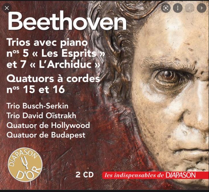 Trios avec piano nos 5 "Les Esprits" et 7 " L'Archiduc". quatuors à cordes nos 15 et 16 | Ludwig van Beethoven (1770-1827). Compositeur