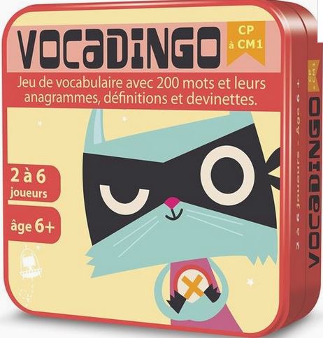 Vocadingo : jeu de vocabulaire avec 200 mots et leurs anagrammes, définitions et devinettes : [jeu et jouet] | François Guély. Auteur