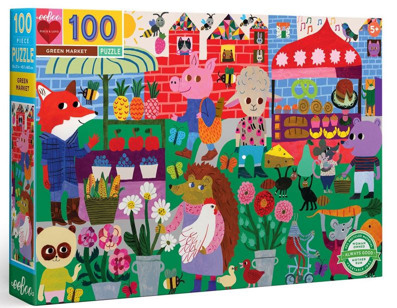 Green market : puzzle 100 pièces | Monika Forsberg. Illustrateur
