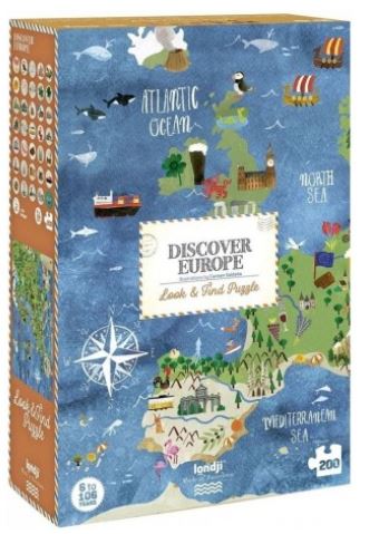 Discover Europe : look & find puzzle : [puzzle] 200 pièces | Carmen Saldaña. Illustrateur