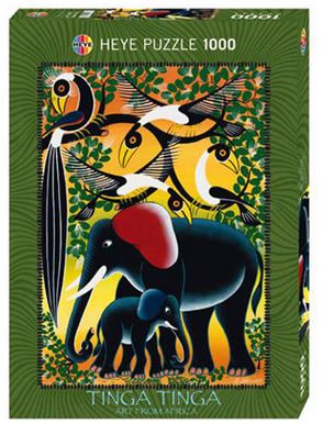 Elephant family : puzzle 1000 pièces | John Kilaka. Auteur