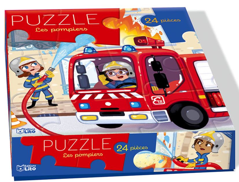 Les pompiers : puzzle | Marine Cazaux. Illustrateur