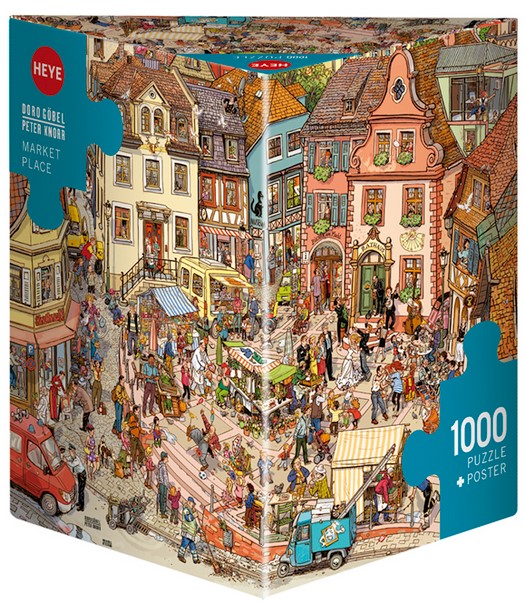 Market Place : puzzle 1000 pièces | Doro Göbel. Illustrateur