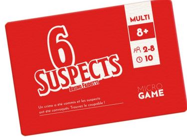 6 suspects  : [jeu de cartes] | Bruno Faïdutti (1961-....). Auteur