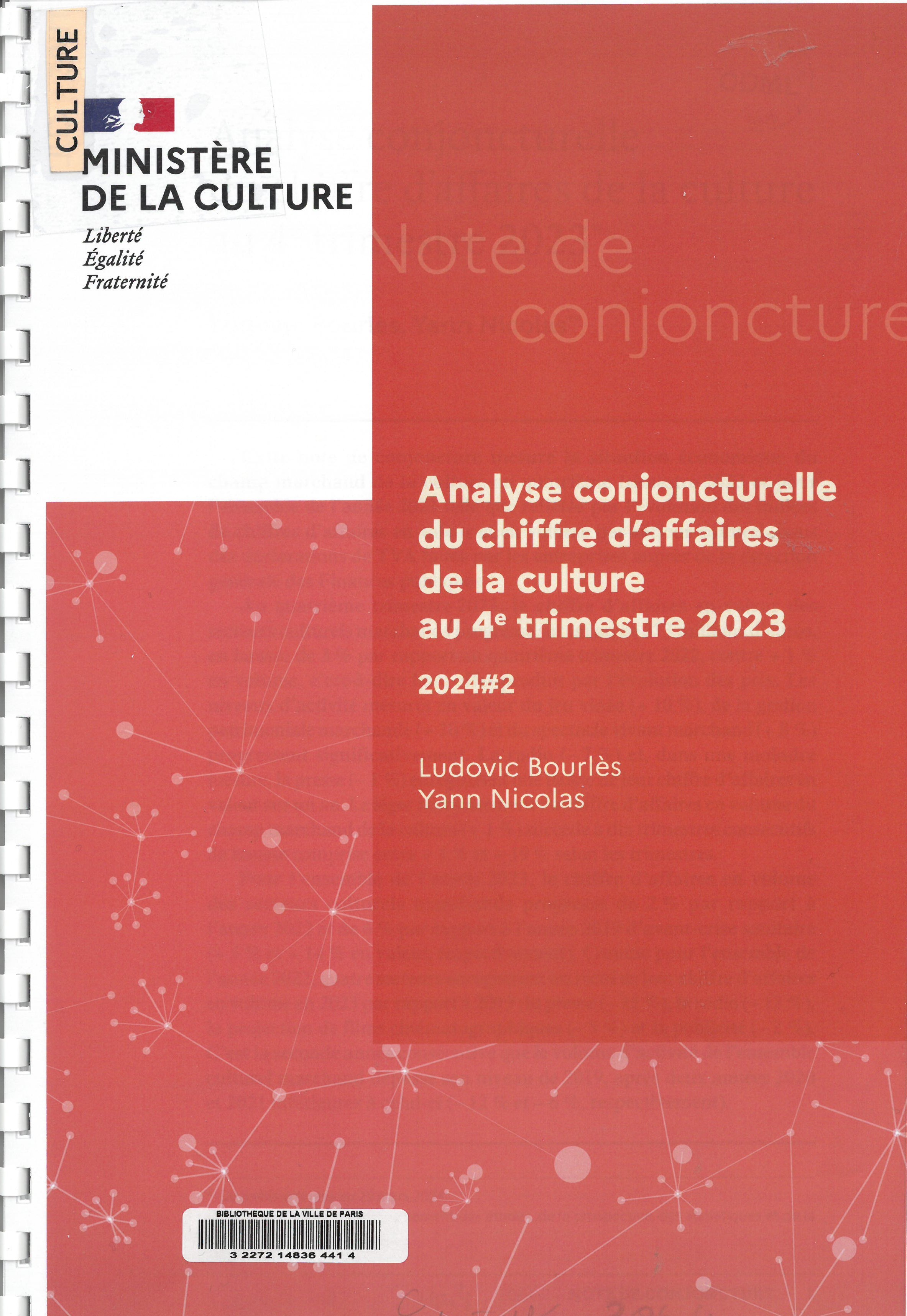 Analyse conjoncturelle du chiffre d'affaires de la culture au 4e trimestre 2023 | Ludovic Bourlès