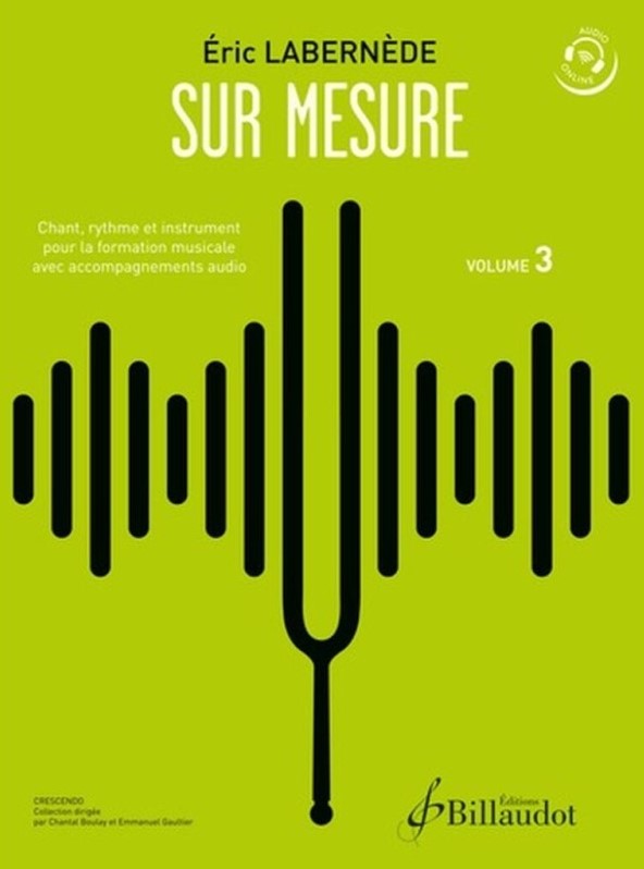 Sur mesure : chant, rythme et instrument pour la formation musicale avec accompagnements audio. volume 3 | Eric Labernède. Auteur