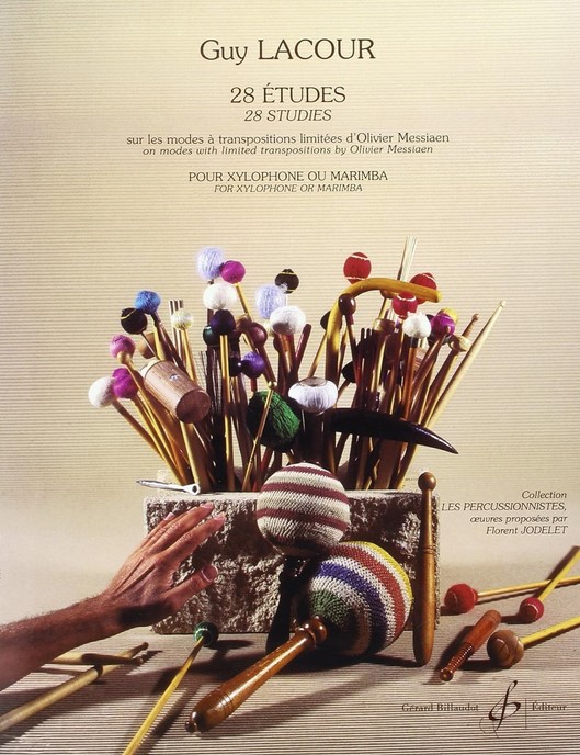 28 études : sur les modes à transpositions limitées d'Olivier Messiaen : pour xylophone ou marimba | Guy Lacour (1932-....)